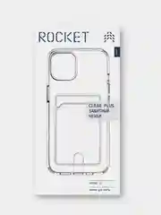 Чехол для iPhone 15 Rocket Clear Plus, TPU, с отделением для карты, прозрачный