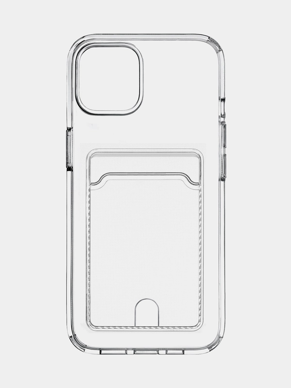 Чехол для iPhone 15 Plus Rocket Clear Plus, TPU, с отделением для карты, прозрачный