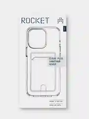 Чехол для iPhone 15 Pro Max Rocket Clear Plus, TPU, с отделением для карты, прозрачный