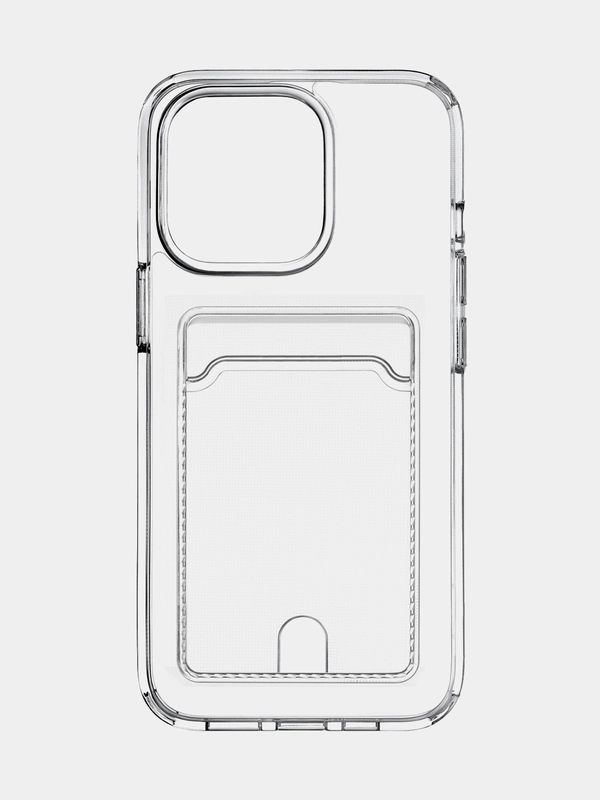 Чехол для iPhone 15 Pro Rocket Clear Plus, TPU, с отделением для карты, прозрачный