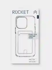 Чехол для iPhone 15 Pro Rocket Clear Plus, TPU, с отделением для карты, прозрачный