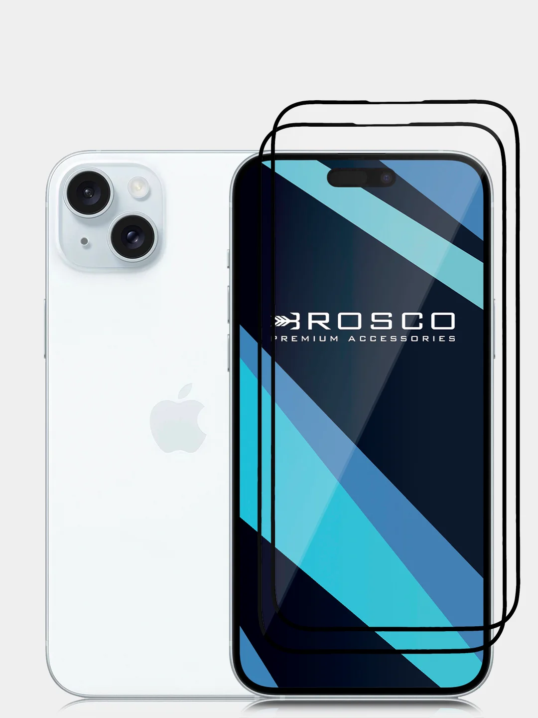 Прозрачный 1-2шт стекло для iPhone 15 Plus защитное ROSCO олеофобное покрытие матовое антишпион рамка