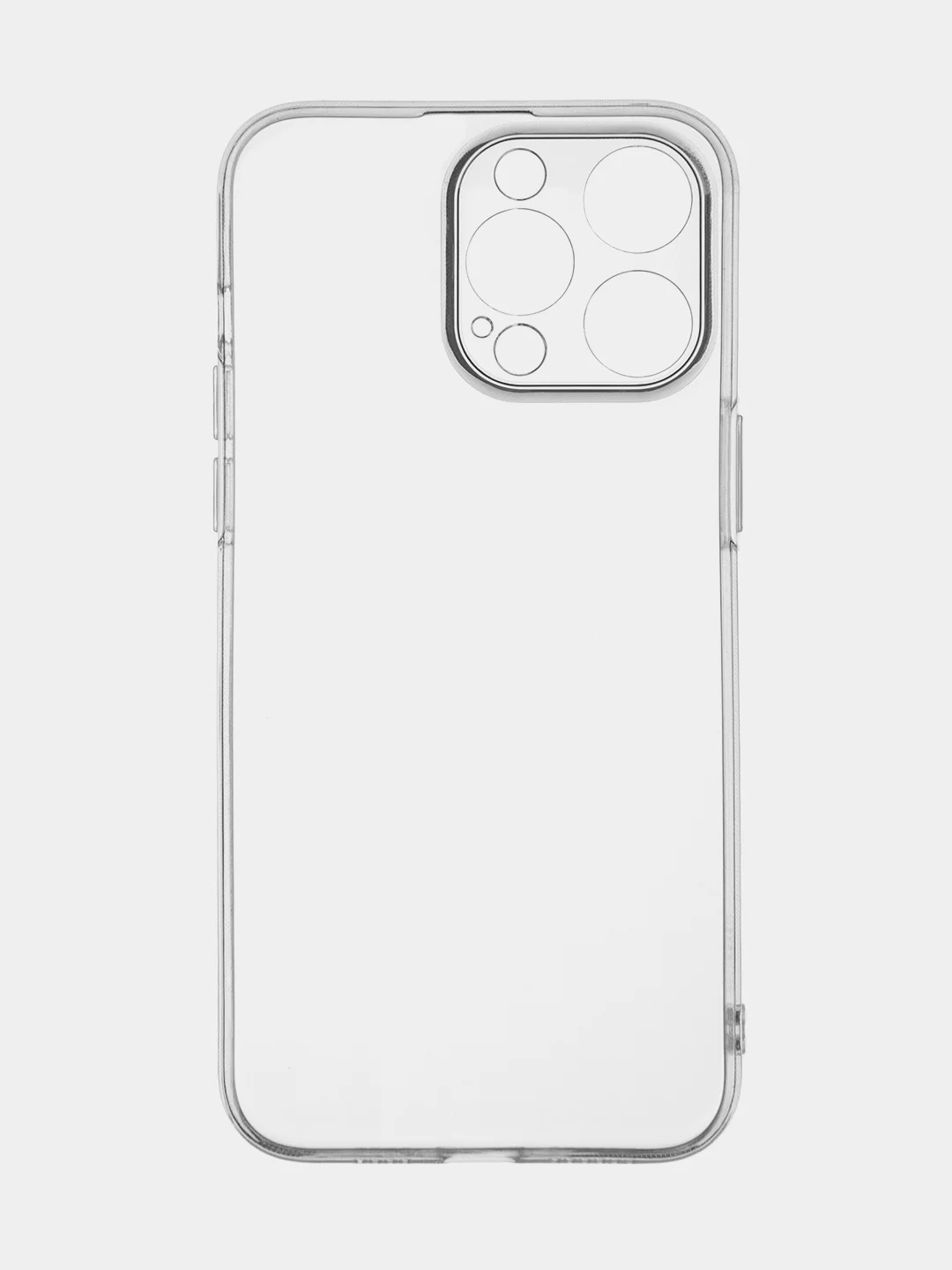 Прозрачный чехол для iPhone 15 Pro Max силиконовый BROSCORP, матовый/ прозрачный, бортик- защита камер