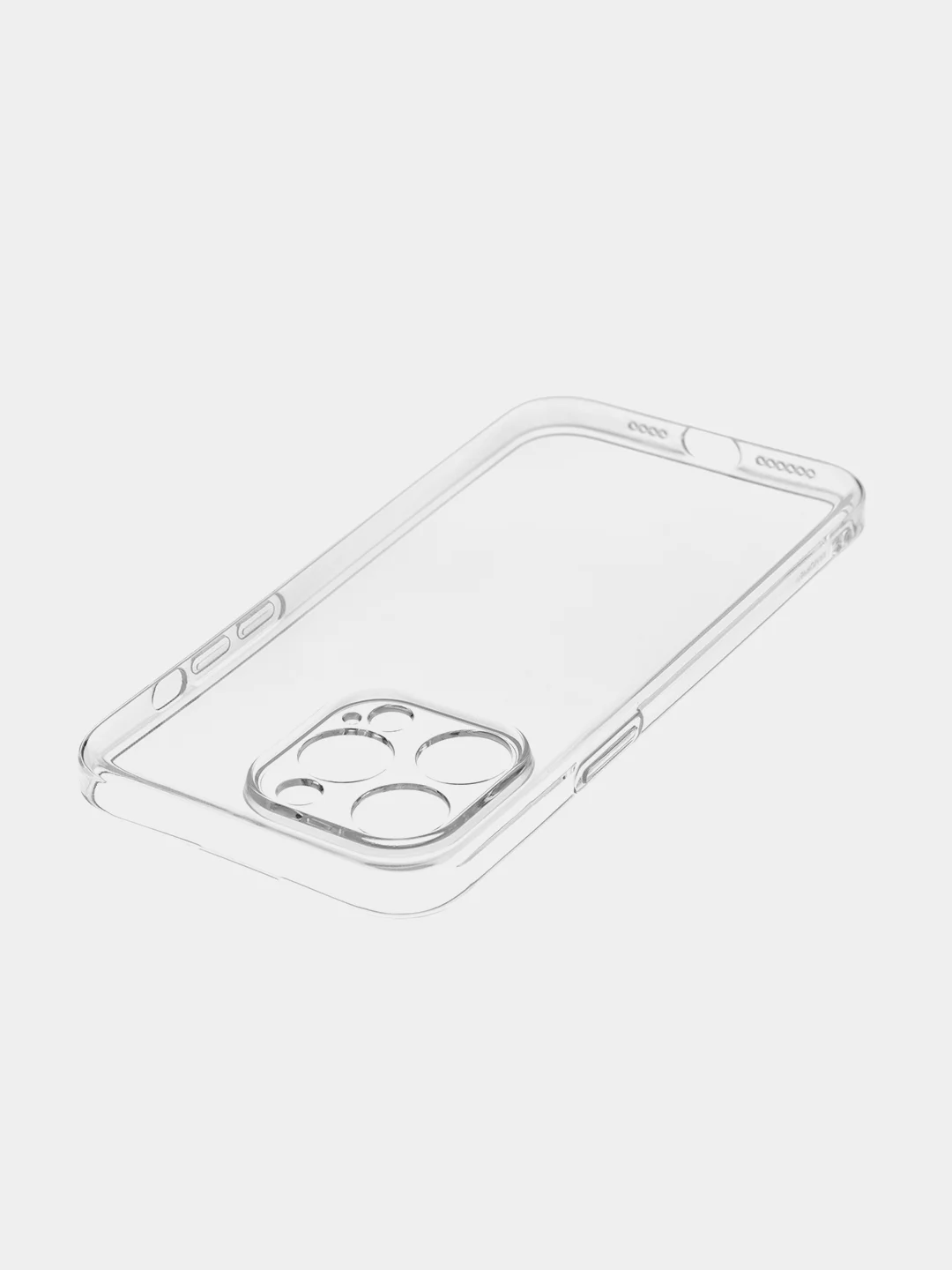 Прозрачный чехол для iPhone 15 Pro Max силиконовый BROSCORP, матовый/ прозрачный, бортик- защита камер