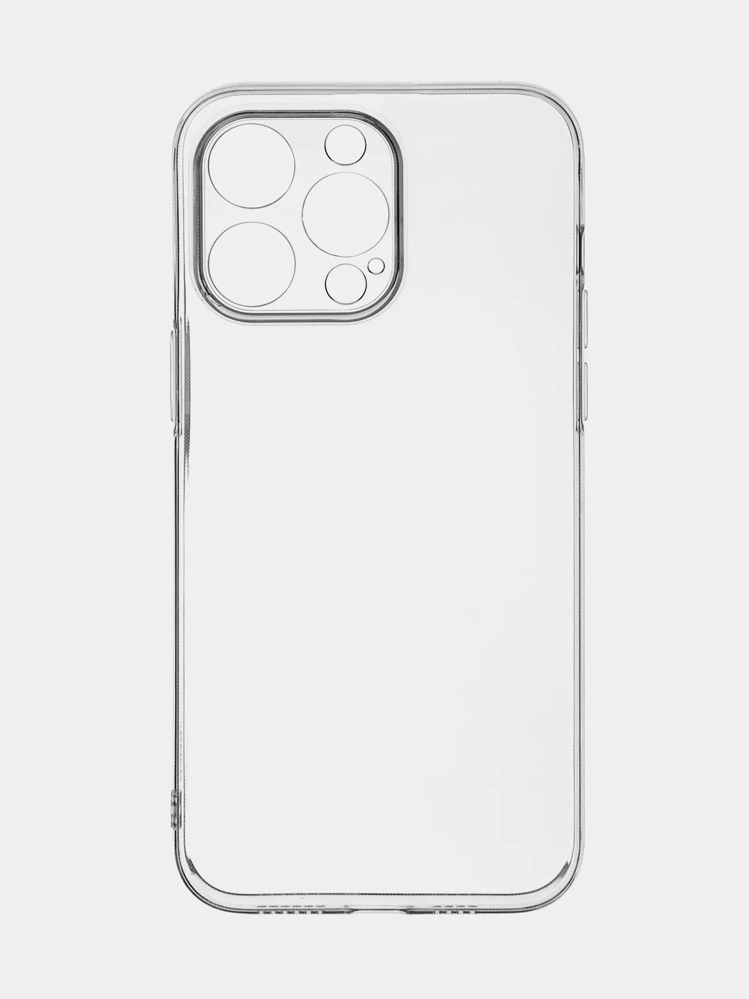 Прозрачный чехол для iPhone 15 Pro Max силиконовый BROSCORP, матовый/ прозрачный, бортик- защита камер