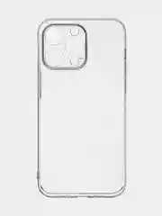 Прозрачный чехол для iPhone 15 Pro Max силиконовый BROSCORP, матовый/ прозрачный, бортик- защита камер
