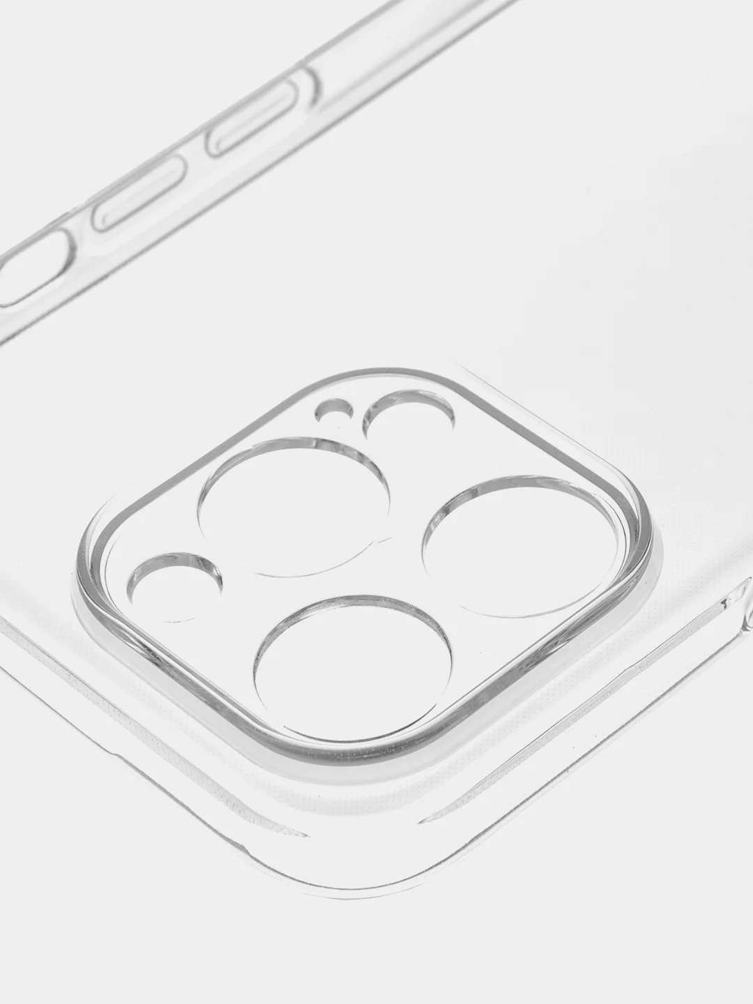 Прозрачный чехол для iPhone 15 Pro Max силиконовый BROSCORP, матовый/ прозрачный, бортик- защита камер