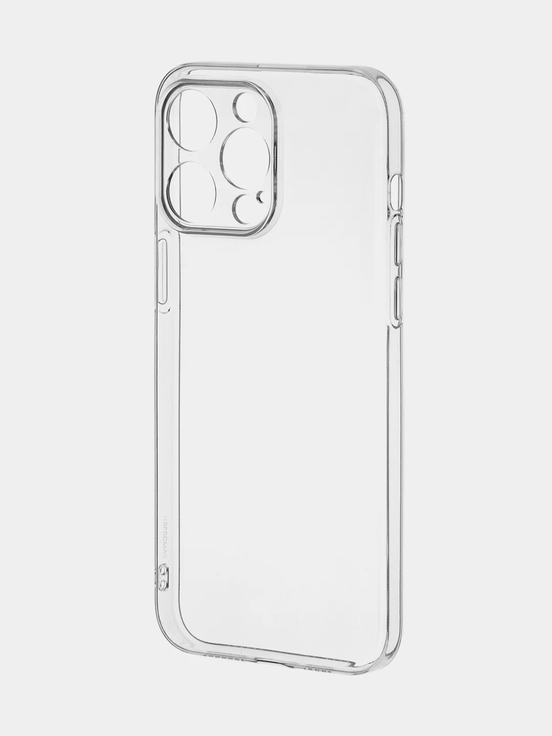 Прозрачный чехол для iPhone 15 Pro Max силиконовый BROSCORP, матовый/ прозрачный, бортик- защита камер