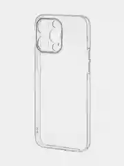 Прозрачный чехол для iPhone 15 Pro Max силиконовый BROSCORP, матовый/ прозрачный, бортик- защита камер