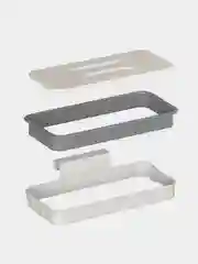 Серый меланж корзина для мусора на дверцу шкафа с крышкой (замена мусорному ведру)