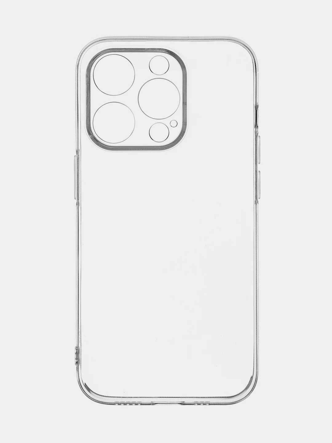 Прозрачный чехол для iPhone 15 Pro силиконовый BROSCORP матовый/ прозрачный/ с карманом, защита камер
