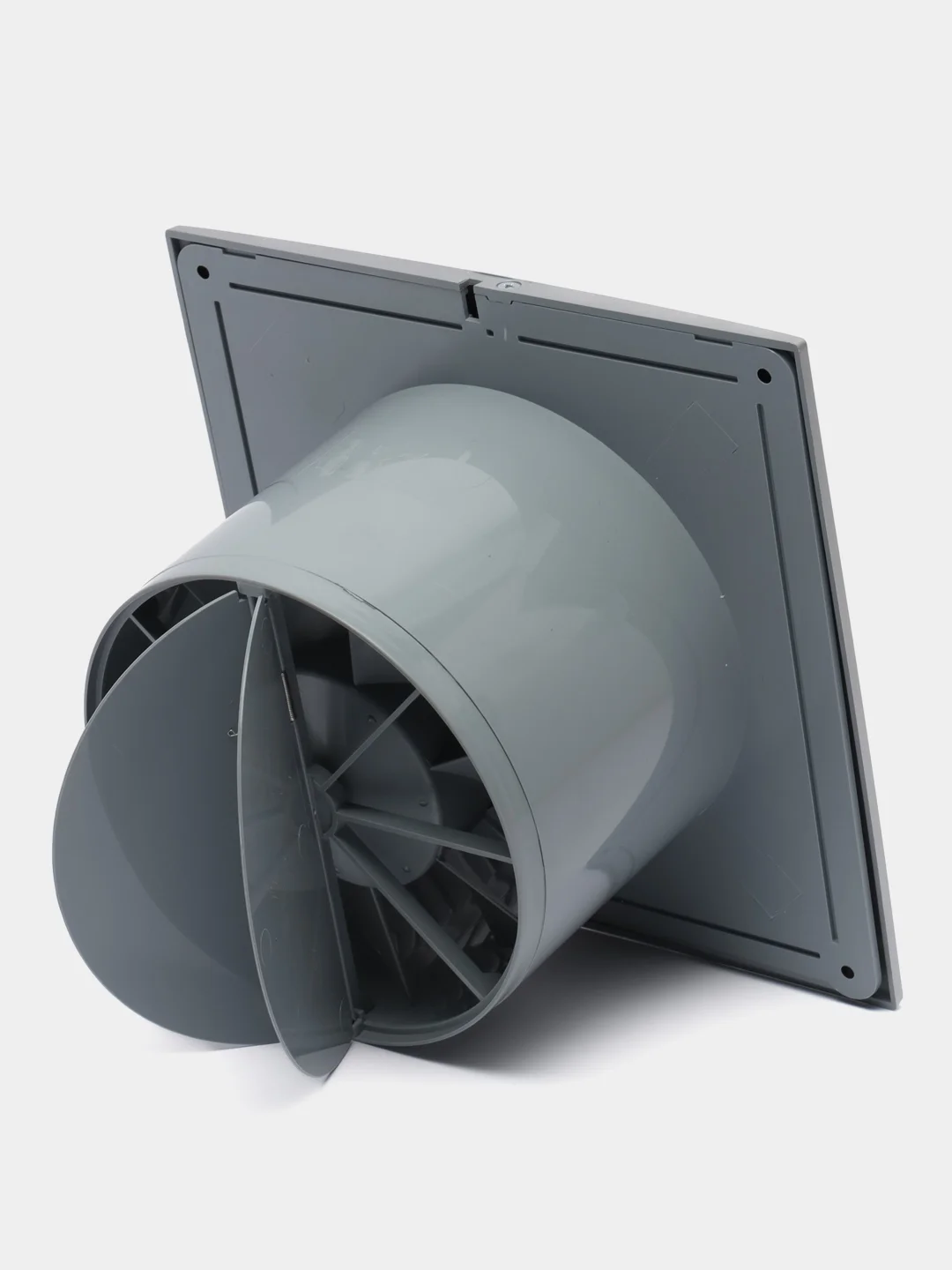 Вытяжной вентилятор 125 бесшумный тонкий с клапаном серый SLIM 5C Gray metal