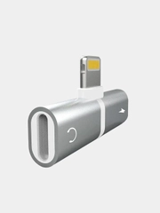 Переходник/Адаптер/Разветвлитель для наушников и зарядки  iPhone Lightning-2xLightning