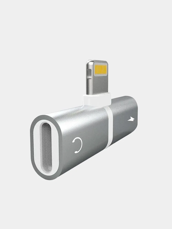 Переходник/Адаптер/Разветвлитель для наушников и зарядки  iPhone Lightning-2xLightning