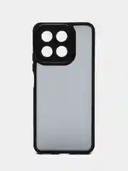 Черный чехол матовый для Honor X8a / Хонор Х8а, пластиковый, полупрозрачный, с глянцевой рамкой