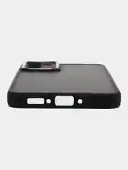 Черный чехол матовый для Samsung Galaxy A34, пластиковый, полупрозрачный, с глянцевой рамкой