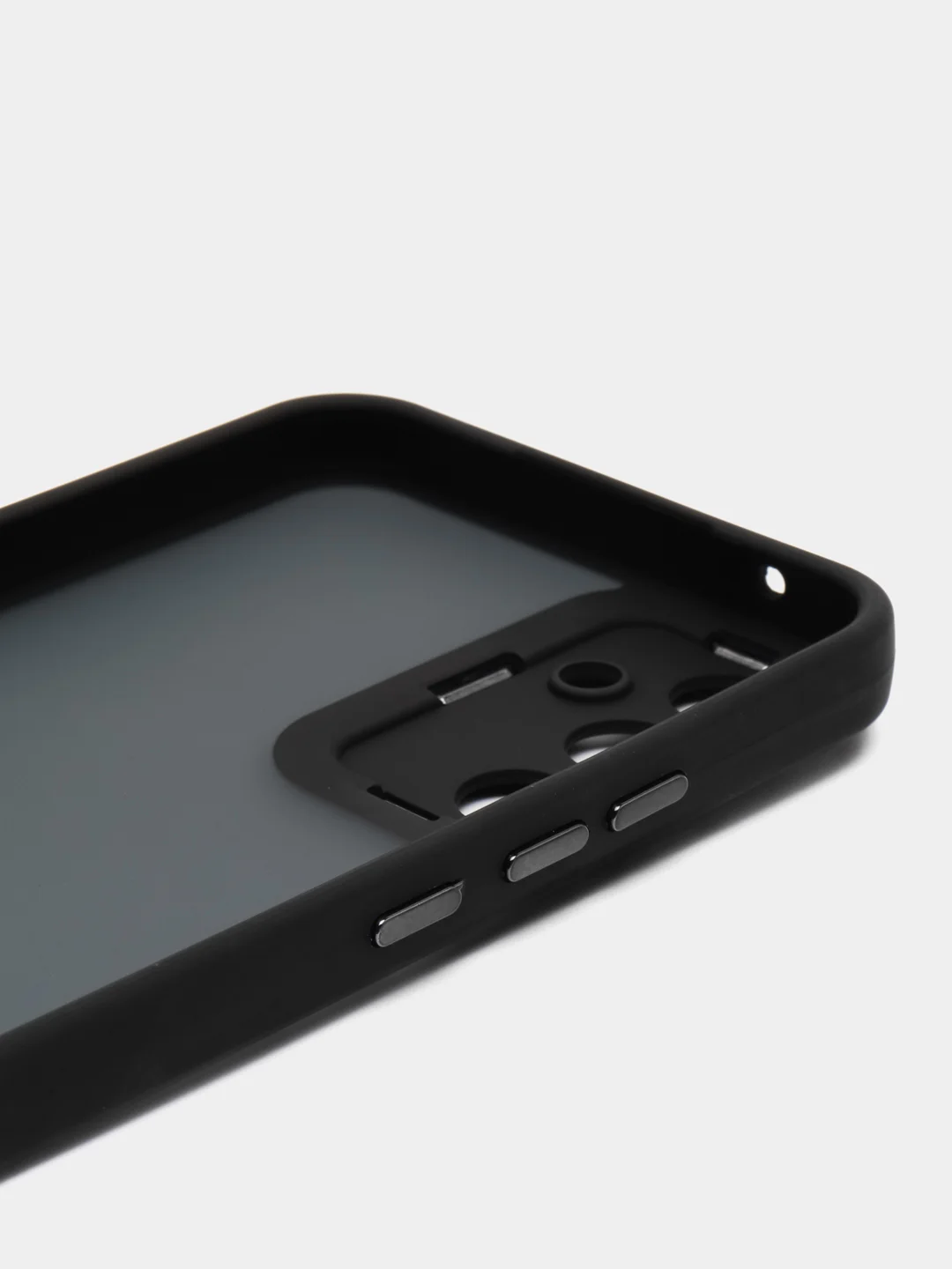 Черный чехол матовый для Samsung Galaxy A34, пластиковый, полупрозрачный, с глянцевой рамкой