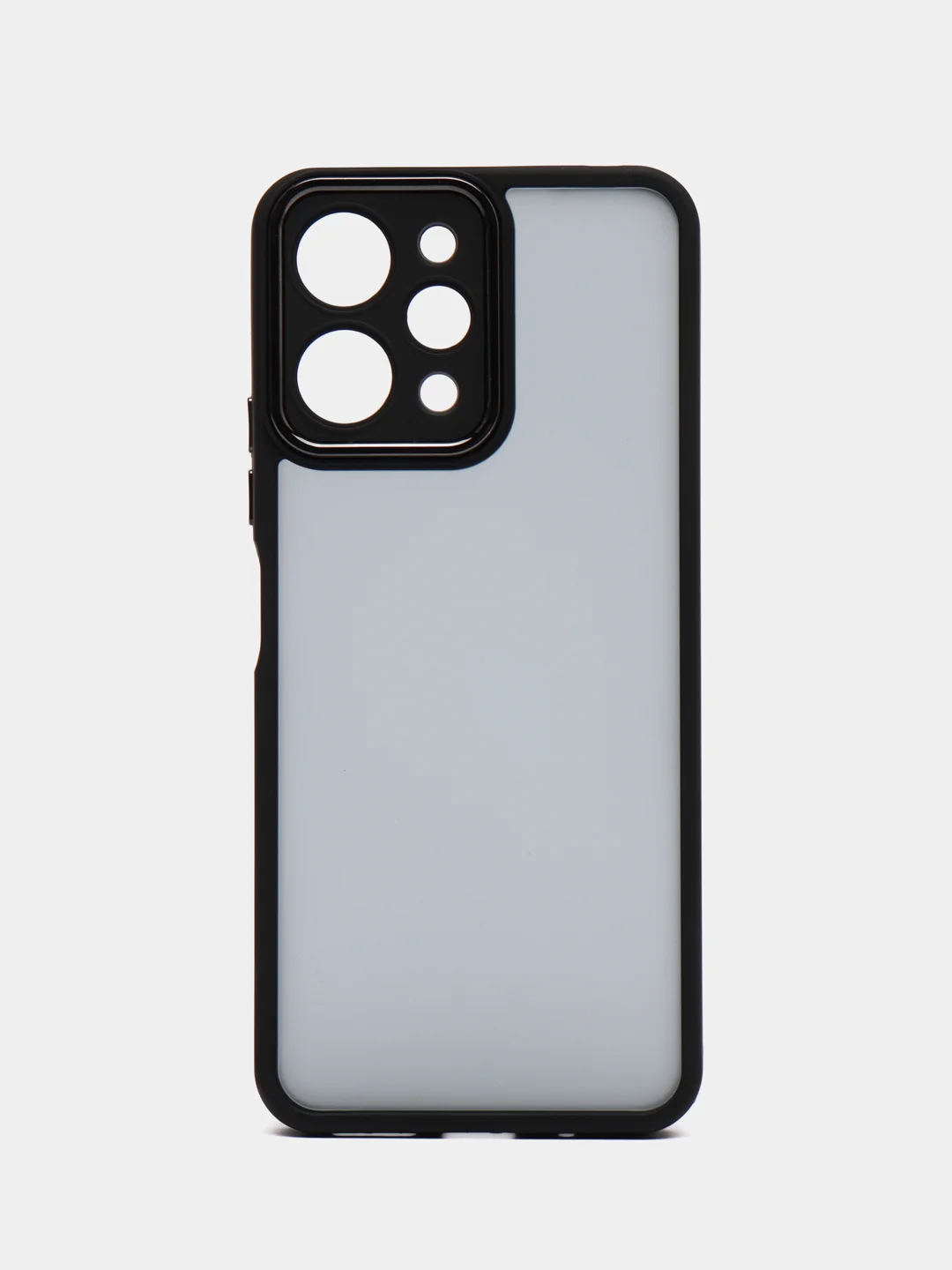 Черный чехол матовый для Xiaomi Redmi 12, пластиковый, полупрозрачный, с глянцевой рамкой