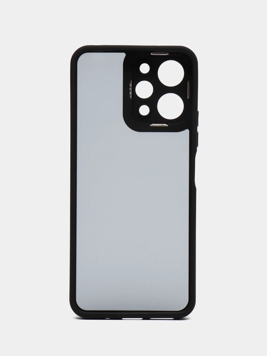 Черный чехол матовый для Xiaomi Redmi 12, пластиковый, полупрозрачный, с глянцевой рамкой