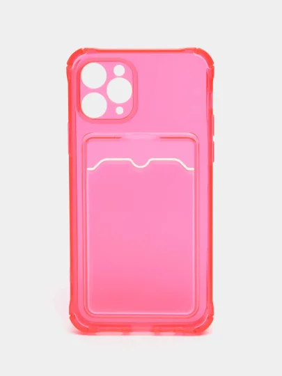 Желтый чехол iPhone 11 Pro 14 Max 13 12 Xr Xs 6 7 8 Plus Se 2020 с карманом для карт, прозрачный