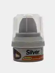 Мятный крем-краска для обуви c  губкой Silver/крем-блеск 50 мл