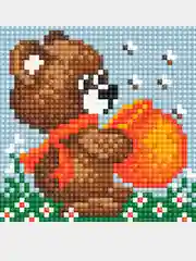 Алмазная мозаика "Медвежонок с медом", 10 х 10