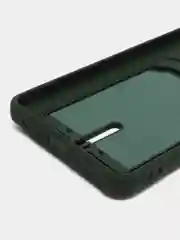 Тёмно-зелёный чехол на Realme C55 (Реалми С55), силиконовый, с карманом для карты