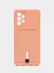 Пудровый чехол Samsung Galaxy A32 (Самсунг Галакси А32 4G), силиконовый, с карманом для карты