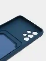 Синий чехол Samsung Galaxy A32 (Самсунг Галакси А32 4G), силиконовый, с карманом для карты