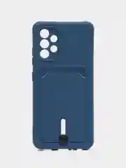 Синий чехол Samsung Galaxy A32 (Самсунг Галакси А32 4G), силиконовый, с карманом для карты