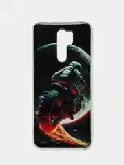 Синий чехол Xiaomi Redmi 9, Сяоми Редми 9 силиконовый с рисунком