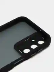 Черный чехол матовый для Samsung Galaxy A24, пластиковый, полупрозрачный, с глянцевой рамкой