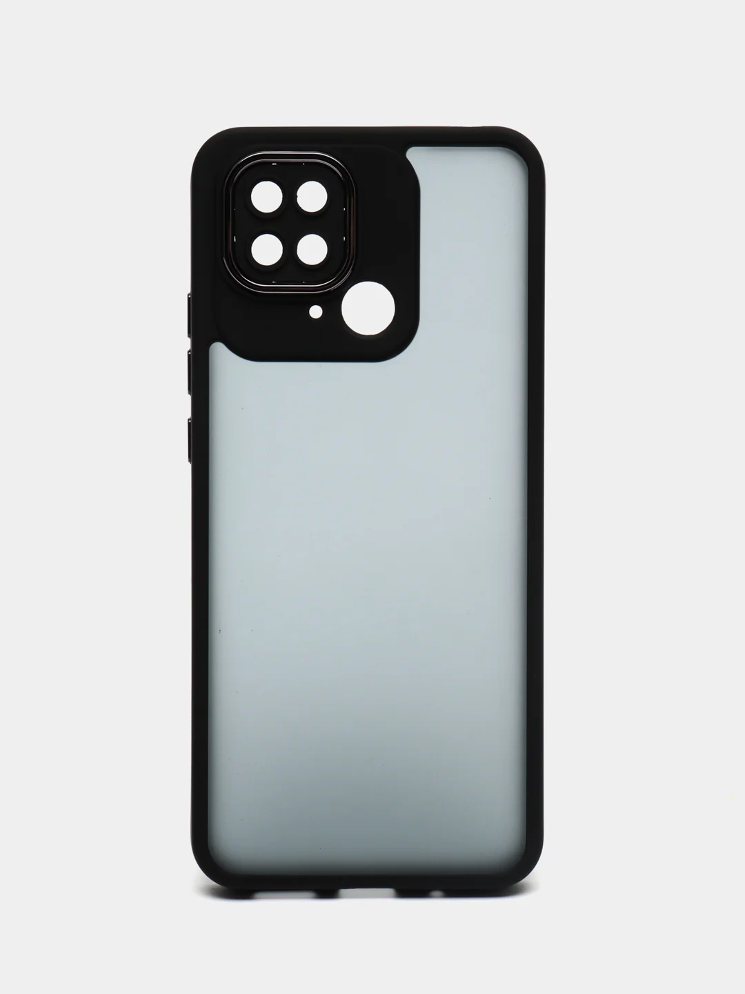 Черный чехол матовый для Redmi 10C / Poco C40, пластиковый, полупрозрачный, с глянцевой рамкой