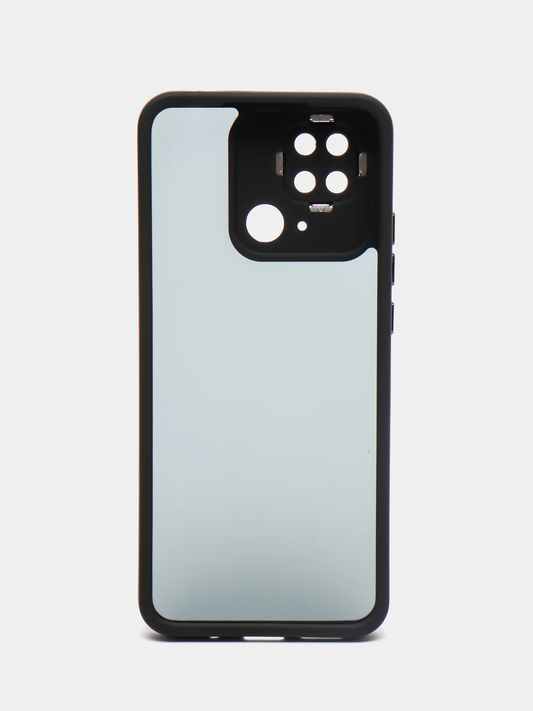 Черный чехол матовый для Redmi 10C / Poco C40, пластиковый, полупрозрачный, с глянцевой рамкой