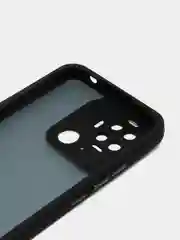 Черный чехол матовый для Redmi 10C / Poco C40, пластиковый, полупрозрачный, с глянцевой рамкой