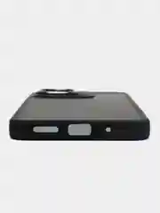 Черный чехол матовый для Redmi 10C / Poco C40, пластиковый, полупрозрачный, с глянцевой рамкой