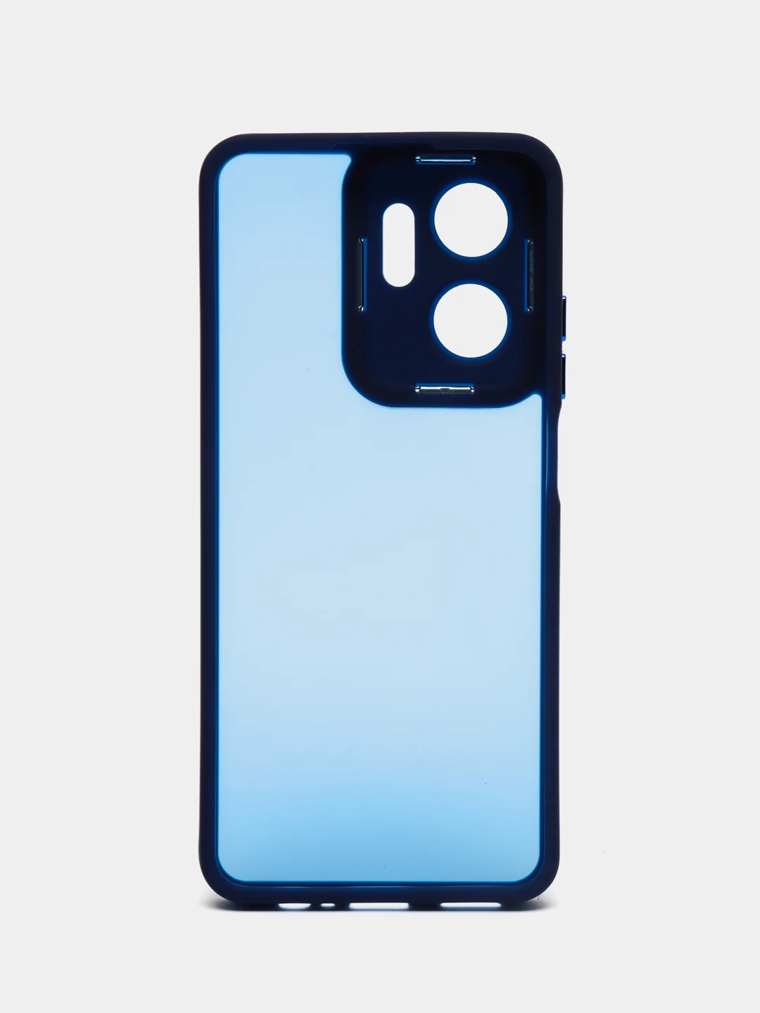 Синий чехол матовый для Honor X7a / Хонор Х7а, пластиковый, полупрозрачный, с глянцевой рамкой