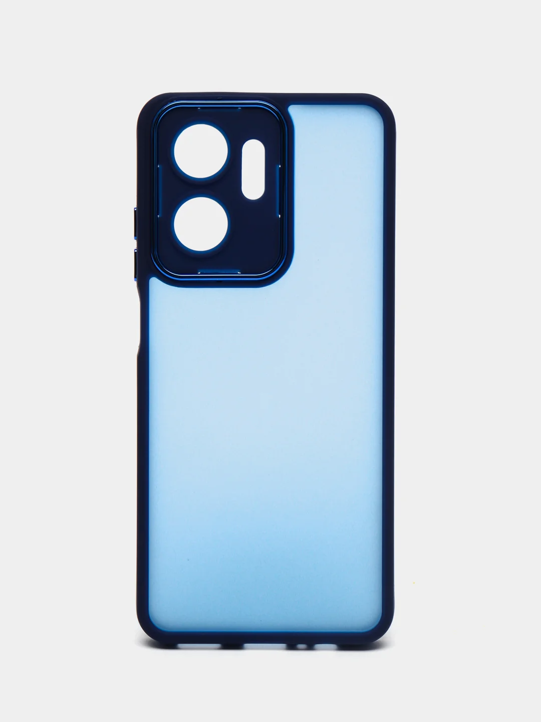Синий чехол матовый для Honor X7a / Хонор Х7а, пластиковый, полупрозрачный, с глянцевой рамкой