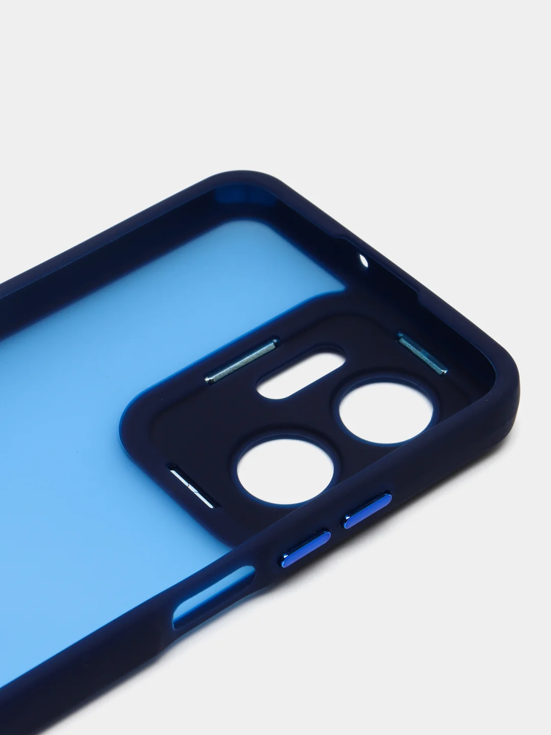 Синий чехол матовый для Honor X7a / Хонор Х7а, пластиковый, полупрозрачный, с глянцевой рамкой