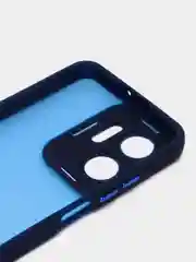 Синий чехол матовый для Honor X7a / Хонор Х7а, пластиковый, полупрозрачный, с глянцевой рамкой