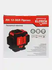Нивелир лазерный ELITECH ЛН 12-ЗЕЛ Промо, Li-lon, 25 м, 0.2 мм 0.5 кг, гор. 1х360 градверт