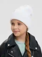 Белый детская шапка для девочки, мальчика, унисекс, осень, зима
