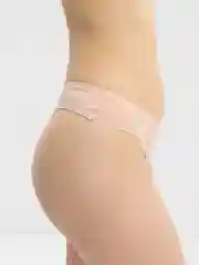 Бежевый стринги с кружевными вставками, 1 шт