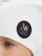 Белый шапка для девочек, шапка с отворотом для подростков весна / осень, разм 56-60