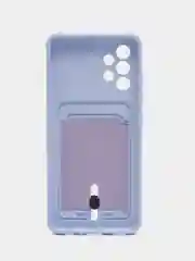 Лавандовый чехол Samsung Galaxy A32 (Самсунг Галакси А32 4G), силиконовый, с карманом для карты