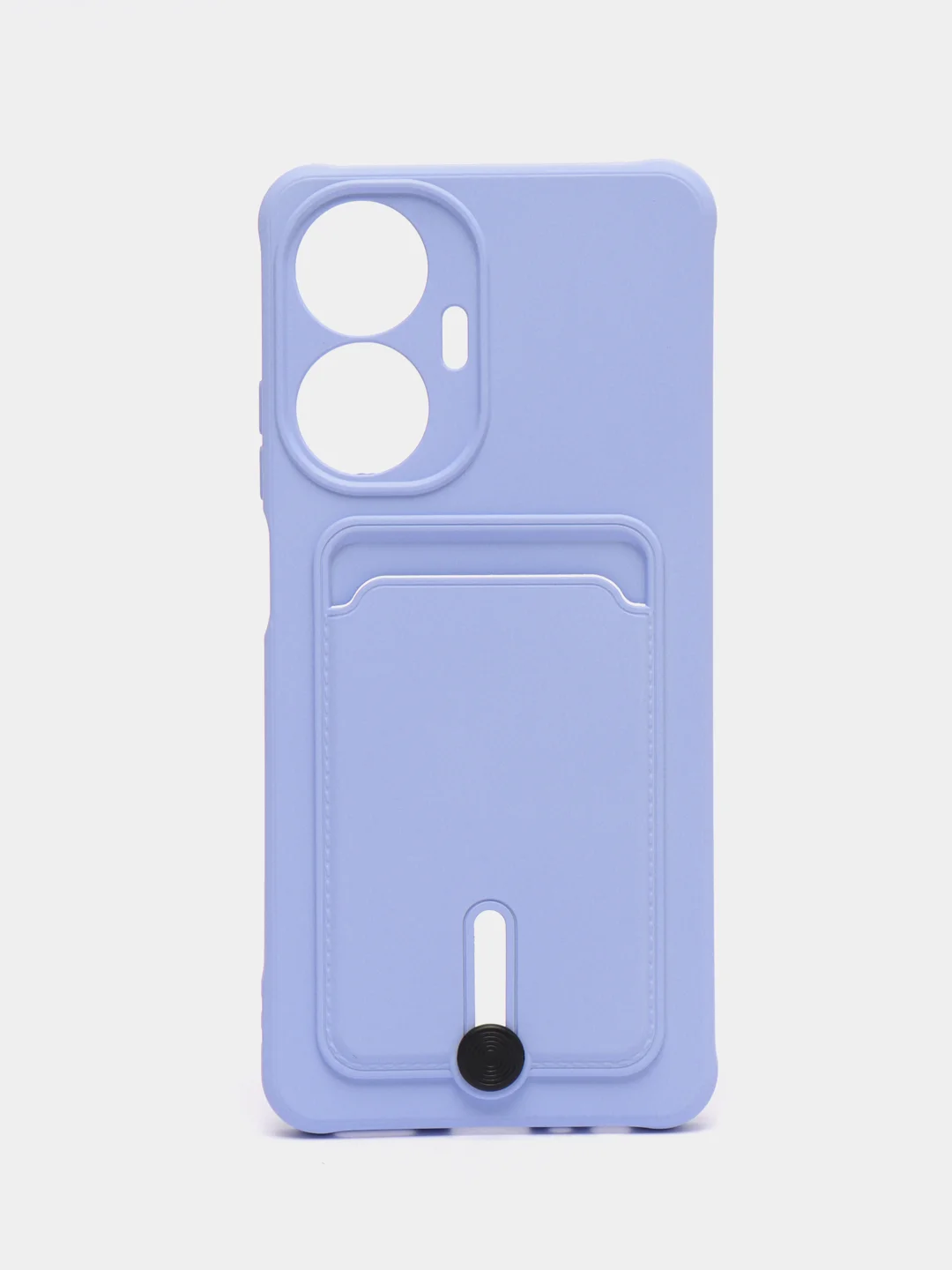 Лавандовый чехол на Realme C55 (Реалми С55), силиконовый, с карманом для карты