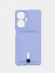 Лавандовый чехол на Realme C55 (Реалми С55), силиконовый, с карманом для карты