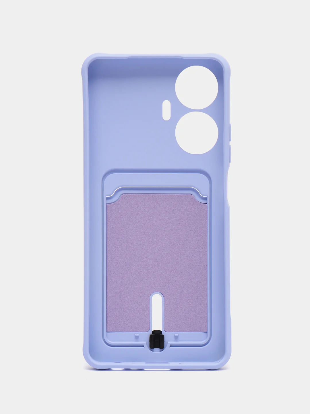 Лавандовый чехол на Realme C55 (Реалми С55), силиконовый, с карманом для карты