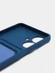 Синий чехол на Realme C55 (Реалми С55), силиконовый, с карманом для карты