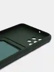 Тёмно-зелёный чехол Samsung Galaxy A32 (Самсунг Галакси А32 4G), силиконовый, с карманом для карты